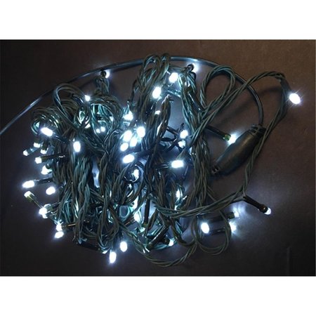 PERFECT HOLIDAY 100 LED Green Cable String Light White SG100W